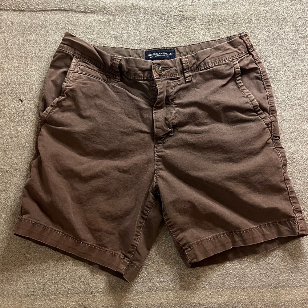 American Eagle Next Level Flex Chino Shorts Brown Mens 28